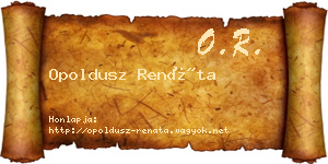 Opoldusz Renáta névjegykártya